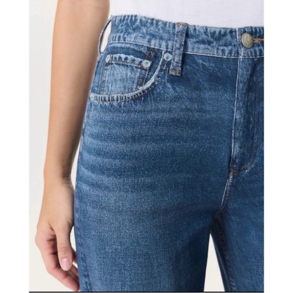 Rag & Bone Miramar Sofie Wide Leg Pant Sweatpant Jeans in Kimber Blue 24 - Picture 2 of 11